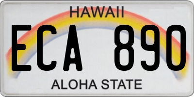 HI license plate ECA890