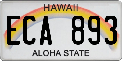 HI license plate ECA893