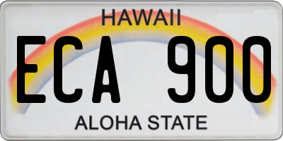 HI license plate ECA900