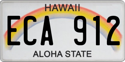 HI license plate ECA912