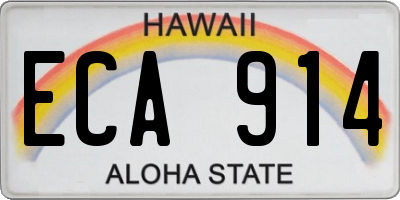 HI license plate ECA914