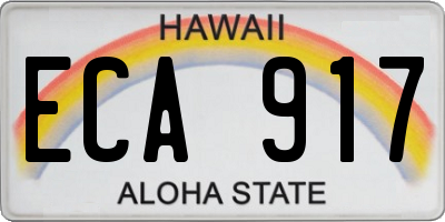 HI license plate ECA917