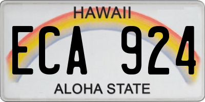 HI license plate ECA924