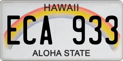 HI license plate ECA933