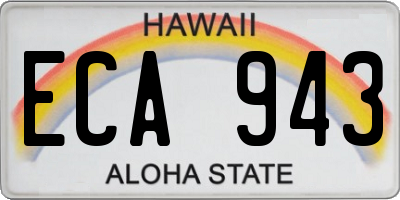 HI license plate ECA943