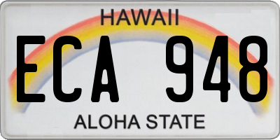 HI license plate ECA948