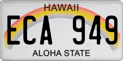 HI license plate ECA949