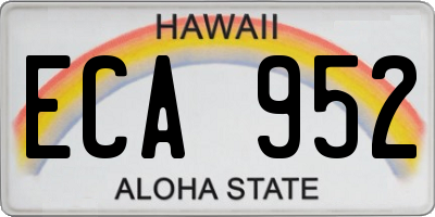 HI license plate ECA952