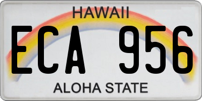 HI license plate ECA956