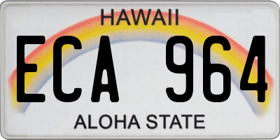 HI license plate ECA964