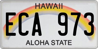 HI license plate ECA973