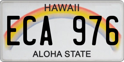 HI license plate ECA976