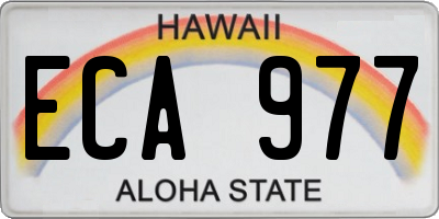 HI license plate ECA977