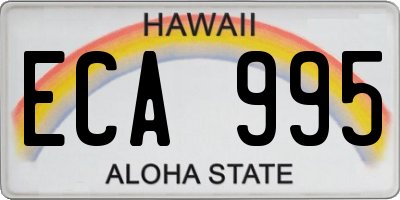 HI license plate ECA995