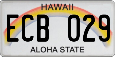 HI license plate ECB029