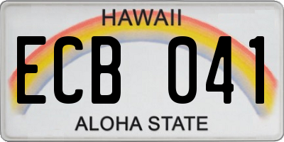 HI license plate ECB041