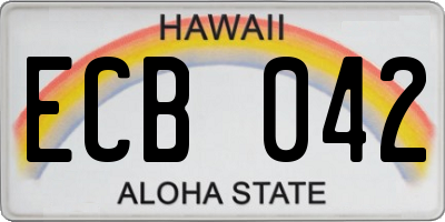 HI license plate ECB042