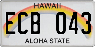 HI license plate ECB043