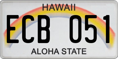 HI license plate ECB051
