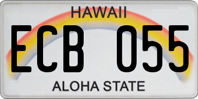 HI license plate ECB055