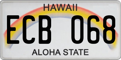 HI license plate ECB068