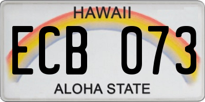 HI license plate ECB073