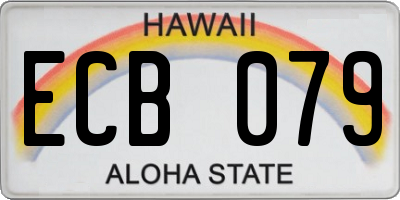 HI license plate ECB079