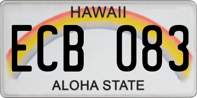 HI license plate ECB083