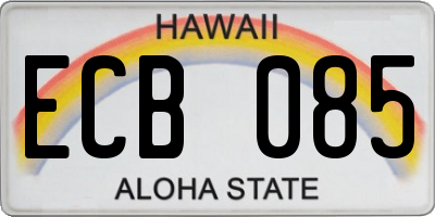 HI license plate ECB085
