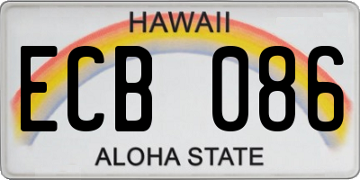 HI license plate ECB086