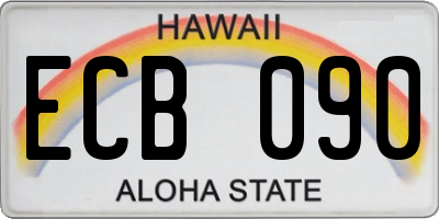 HI license plate ECB090