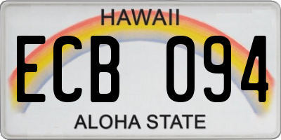 HI license plate ECB094