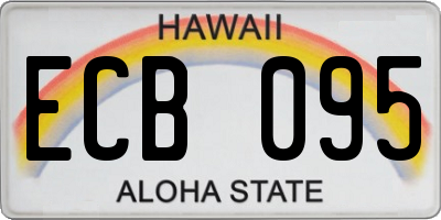 HI license plate ECB095