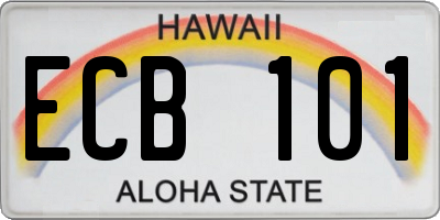 HI license plate ECB101