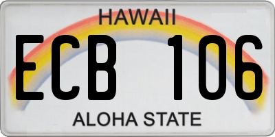 HI license plate ECB106