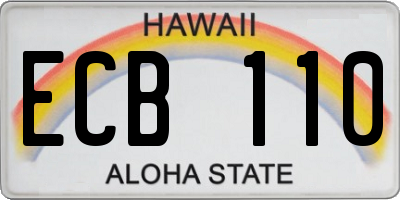 HI license plate ECB110