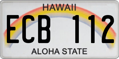 HI license plate ECB112