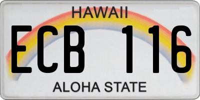 HI license plate ECB116