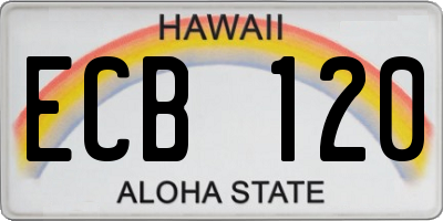 HI license plate ECB120