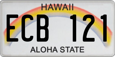 HI license plate ECB121
