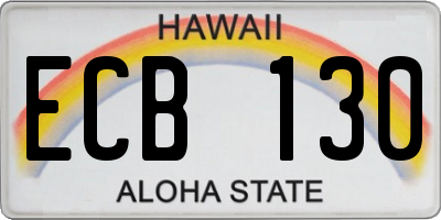 HI license plate ECB130