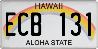 HI license plate ECB131