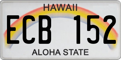 HI license plate ECB152