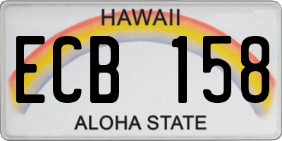 HI license plate ECB158
