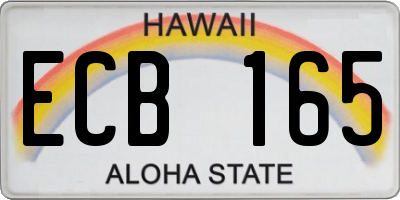 HI license plate ECB165