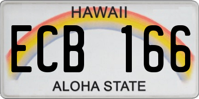 HI license plate ECB166