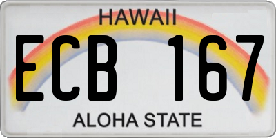 HI license plate ECB167