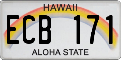 HI license plate ECB171