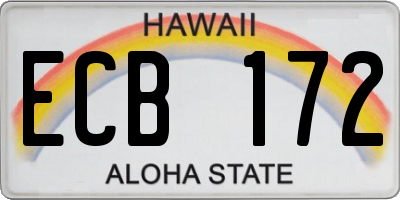 HI license plate ECB172
