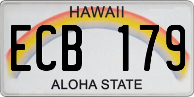 HI license plate ECB179
